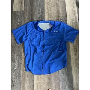 Columbia PFG Tamiami II men's short-sleeve fishing shirt in blue